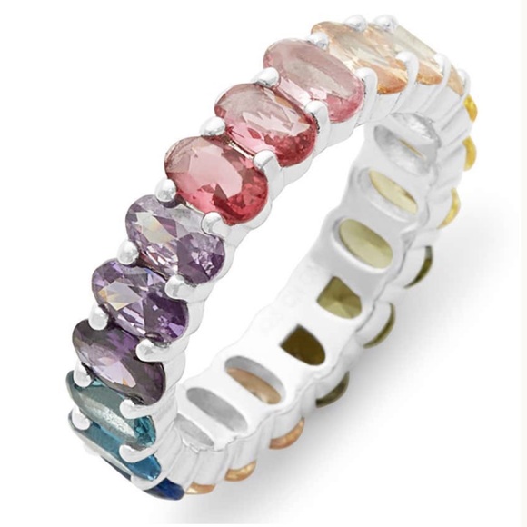 RAINBOW ETERNITY RING 🌈 - Picture 2 of 6